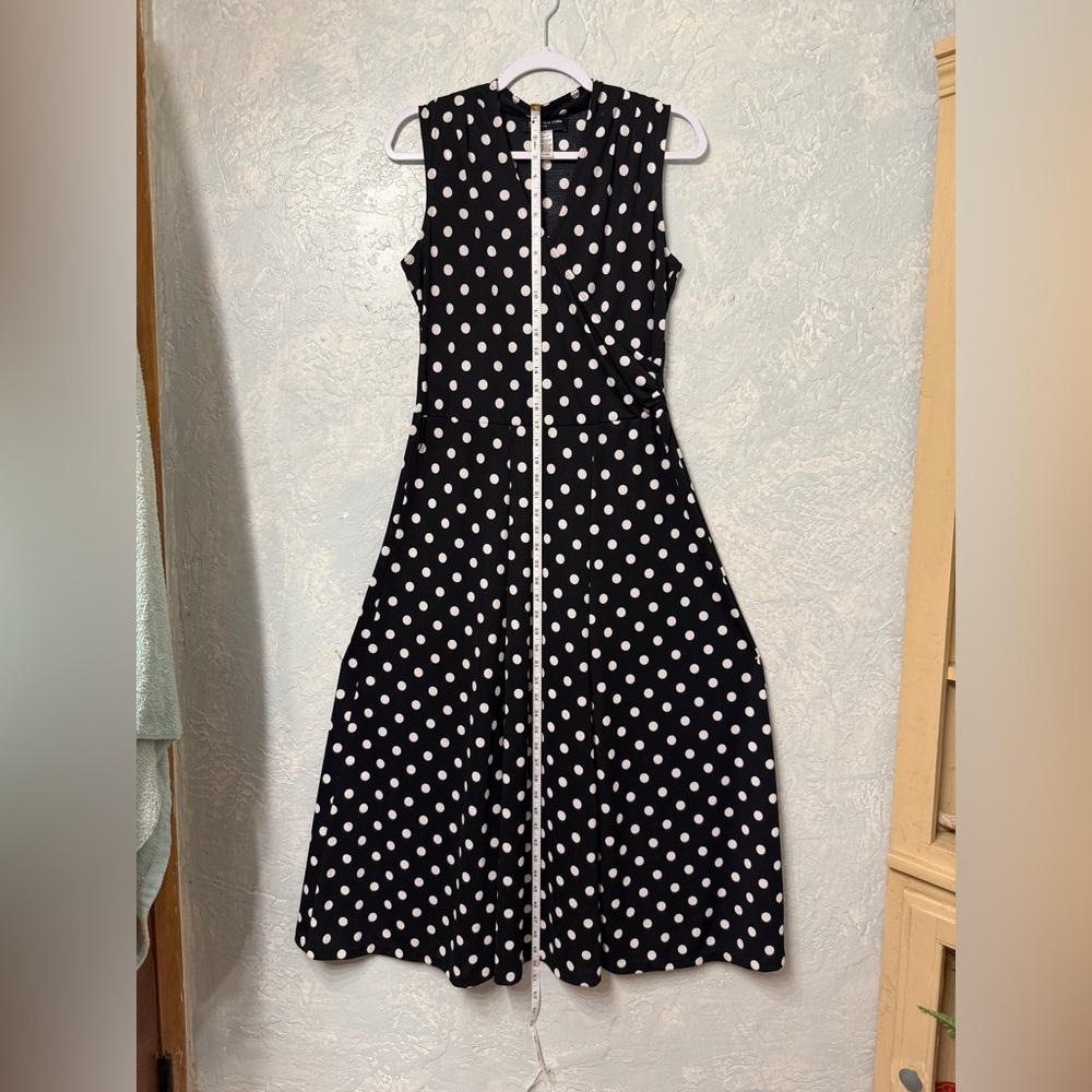 Jones New York Black and White polkadot V-Neck Maxi Dress - Picture 6 of 15